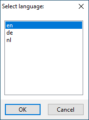 HydroSym Select Language Dialog