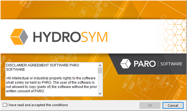 HydroSym Accept Disclaimer Screen