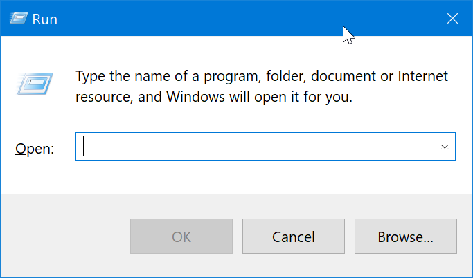 Windows Run dialog