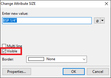 Attribute properties dialog